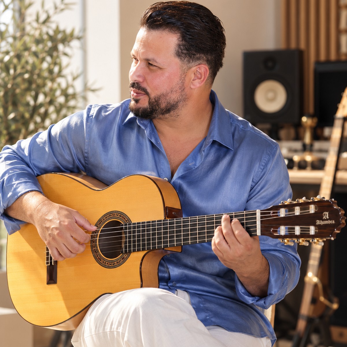 TITO singing and playing guitar during a live stage performance